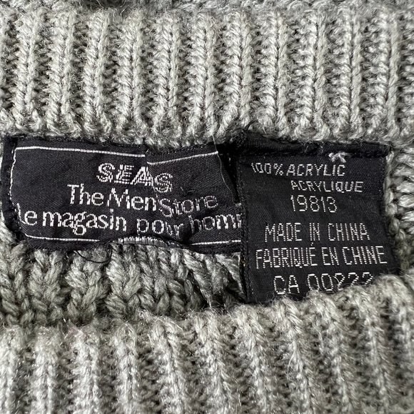 Vintage Cable Knit Oversized Fisherman Sweater Chunky Slouchy Cozy Preppy Ribbed - Picture 5 of 7